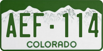 CO license plate AEF114