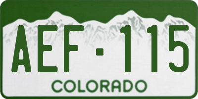 CO license plate AEF115