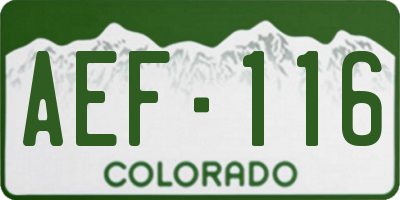 CO license plate AEF116