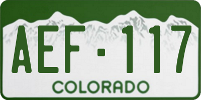 CO license plate AEF117