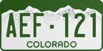 CO license plate AEF121