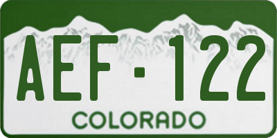 CO license plate AEF122