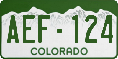 CO license plate AEF124