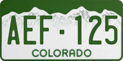 CO license plate AEF125