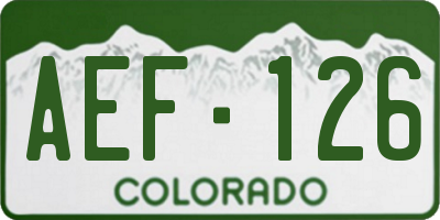 CO license plate AEF126