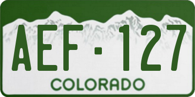 CO license plate AEF127