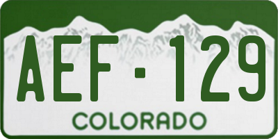 CO license plate AEF129