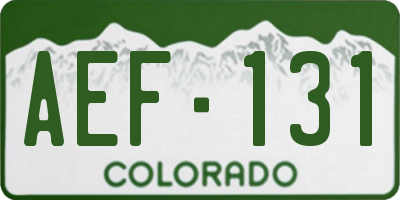 CO license plate AEF131