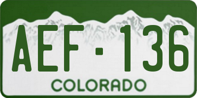 CO license plate AEF136