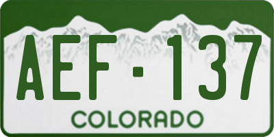 CO license plate AEF137