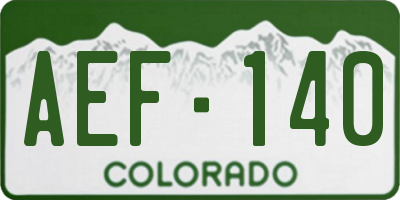 CO license plate AEF140