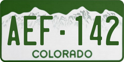 CO license plate AEF142