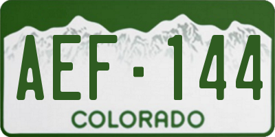 CO license plate AEF144