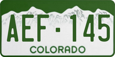 CO license plate AEF145