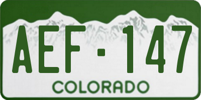 CO license plate AEF147