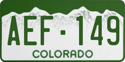 CO license plate AEF149
