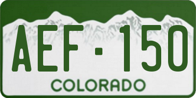 CO license plate AEF150