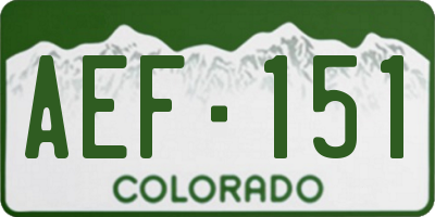 CO license plate AEF151
