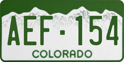 CO license plate AEF154