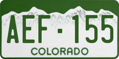 CO license plate AEF155