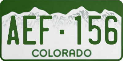 CO license plate AEF156