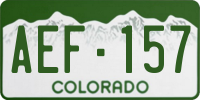 CO license plate AEF157