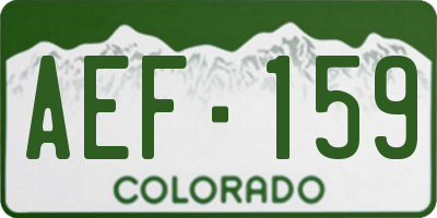 CO license plate AEF159