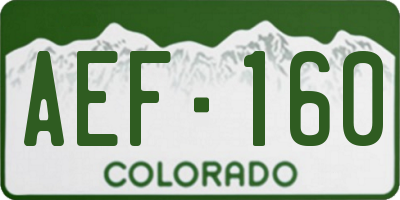 CO license plate AEF160