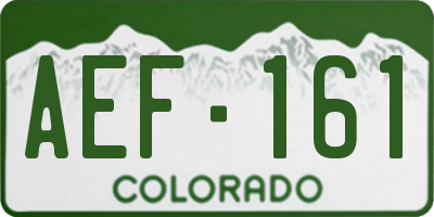 CO license plate AEF161