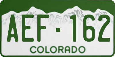 CO license plate AEF162