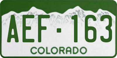 CO license plate AEF163
