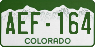 CO license plate AEF164