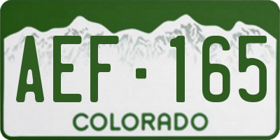 CO license plate AEF165