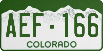 CO license plate AEF166