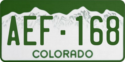 CO license plate AEF168