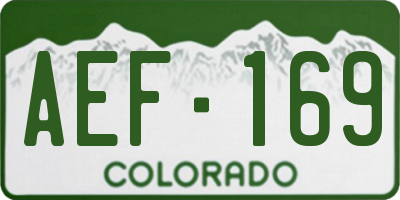 CO license plate AEF169