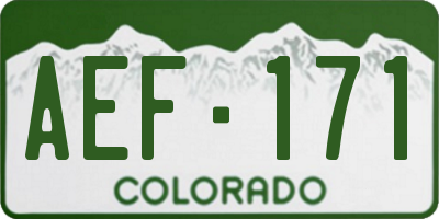 CO license plate AEF171