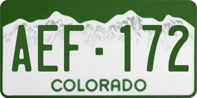 CO license plate AEF172