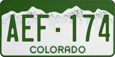 CO license plate AEF174