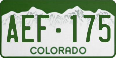CO license plate AEF175