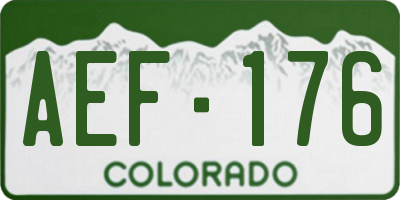 CO license plate AEF176