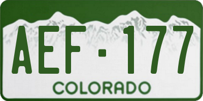 CO license plate AEF177