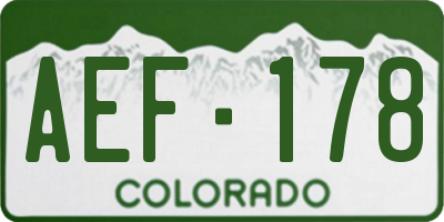 CO license plate AEF178