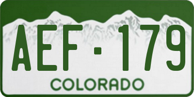 CO license plate AEF179