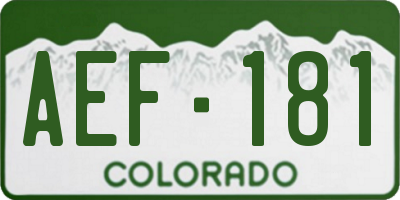 CO license plate AEF181