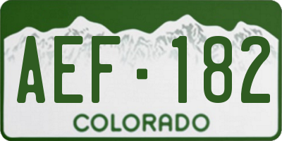 CO license plate AEF182