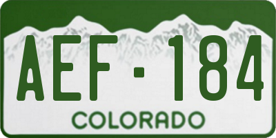 CO license plate AEF184