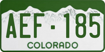 CO license plate AEF185