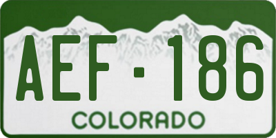 CO license plate AEF186