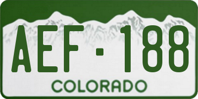 CO license plate AEF188